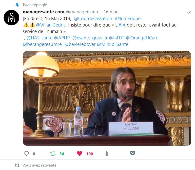 Intervention de Cédric VILLANI capture d'écran sur Twitter Cour de Cassation 15 Mai 2019