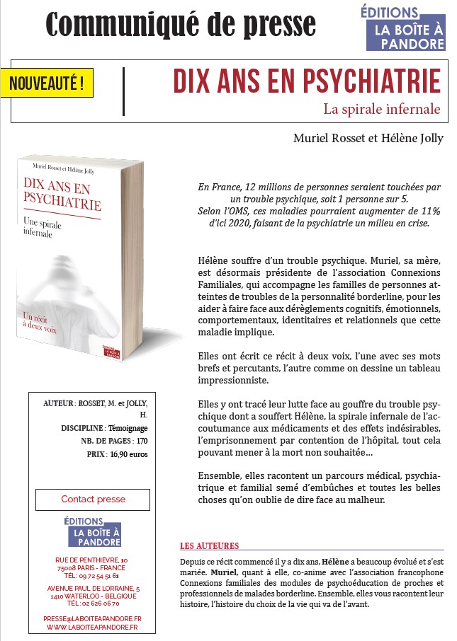 Communiqué de presse Dix ans en psychiatrie